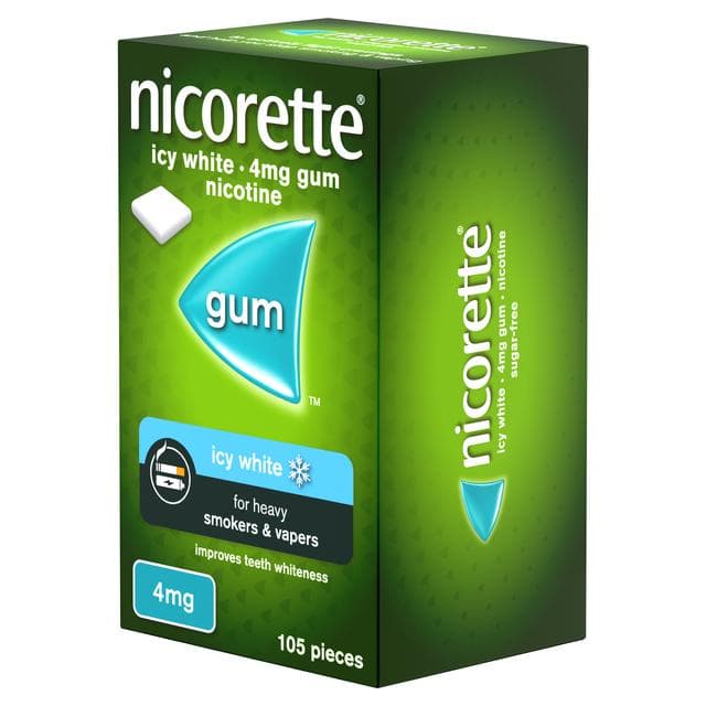 Nicorette Icy White Gum Pieces Quit Smoking Aid x105 4mg - gallery image 2