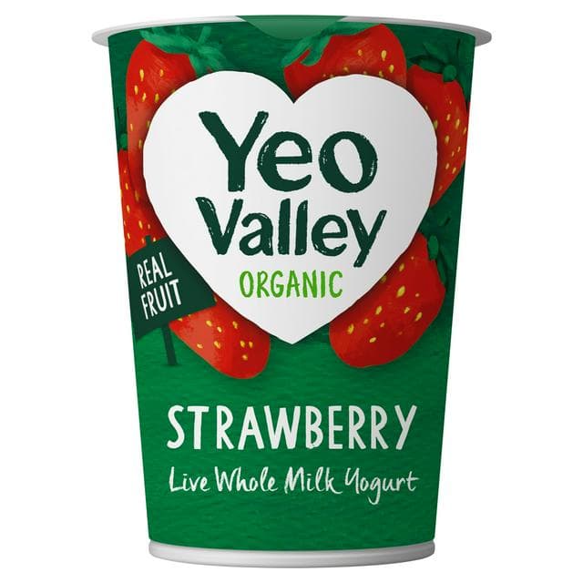 Yeo Valley Organic Strawberry Yogurt 450g - gallery image 1