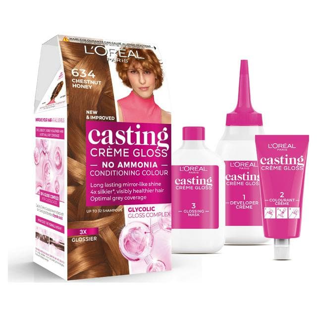L'Oreal Paris Casting Creme Gloss Semi Permanent Hair Dye Chestnut Honey Brown 634 - gallery image 1