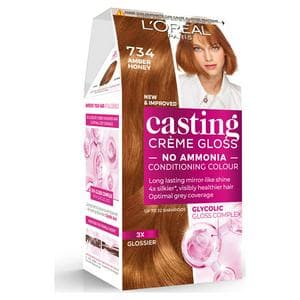 L'Oreal Paris Casting Creme Gloss Semi Permanent Hair Dye Rich Honey Brown 734