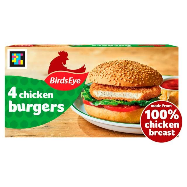 Birds Eye 4 x Wholegrain Breaded Chicken Burgers 200g - gallery image 1