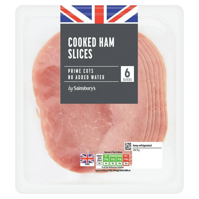 Sainsbury's 6 Cooked Ham Slices 120g - gallery image 1
