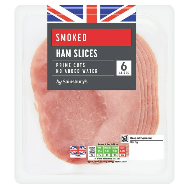 Sainsbury's 6 Smoked Ham Slices 120g - gallery image 1