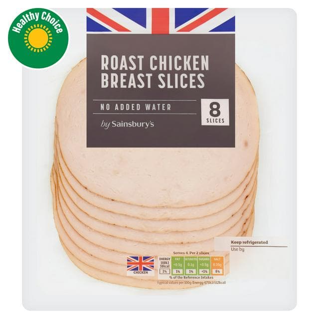 Sainsbury's 8 British Roast Chicken Breast Slices 135g - gallery image 1