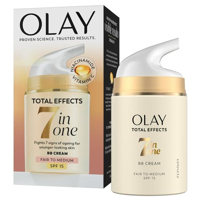 Olay Total Effects SPF 15 BB Day Face Cream Fair to Med Foundation with Vitamin C 50ml - gallery image 1