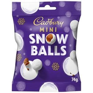 Cadbury Dairy Milk 74g Christmas Mini Snow Balls Chocolate Pouch