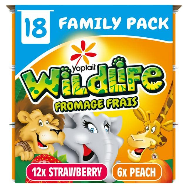 Wildlife Kids Strawberry & Peach Yoghurt Pots 18x45g - gallery image 1