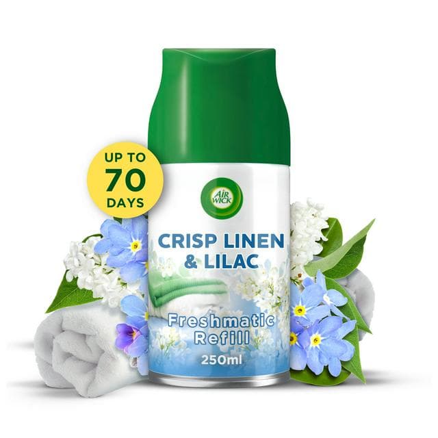 Air Wick Freshmatic Refill, Crisp Linen & Lilac Air Freshener 250ml - gallery image 1