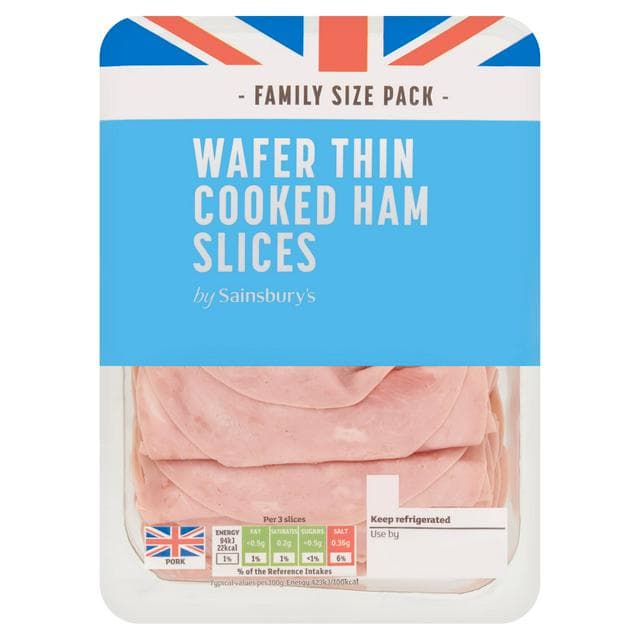 Sainsbury's British Wafer Thin Cooked Ham Slices 400g - gallery image 1