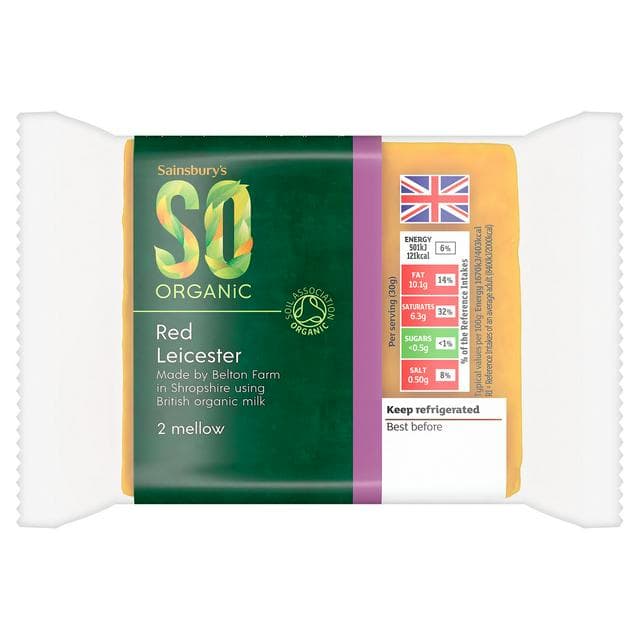 Sainsbury's Red Leicester, SO Organic 270g - gallery image 1