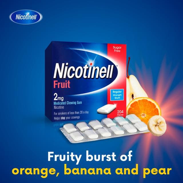 Nicotinell Gum Stop Smoking Aid Fruit Pieces 2mg x204 - gallery image 3