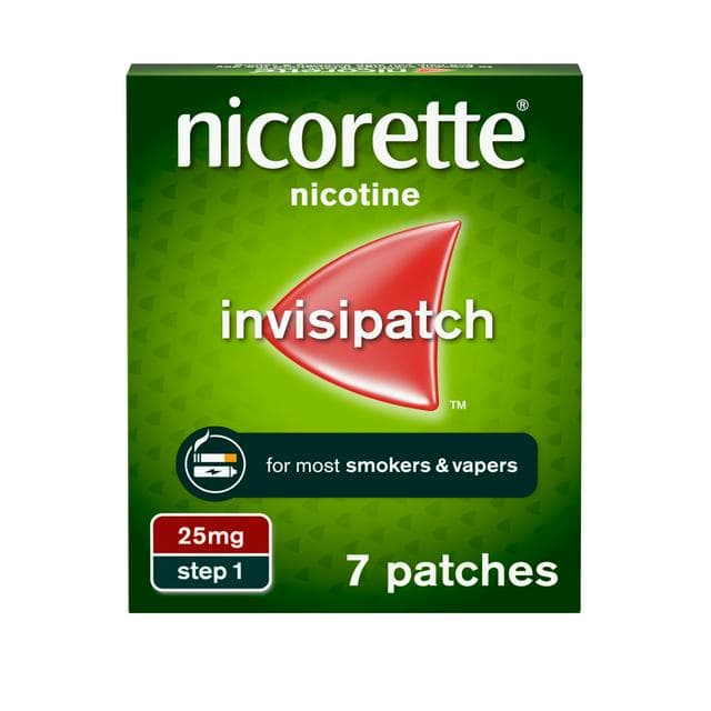 Nicorette Invisi Patch Step 1 to 7 Patches Quit Smoking Aid 25mg - gallery image 1