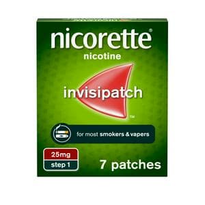 Nicorette Invisi Patch Step 1 to 7 Patches Quit Smoking Aid 25mg
