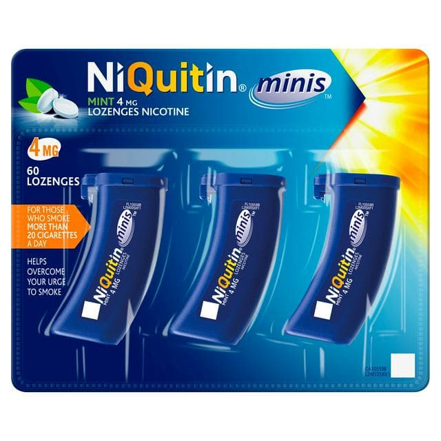 NiQuitin Minis Mint Nicotine Lozenges Reduce & Quit Smoking Aid x60 4mg - gallery image 1