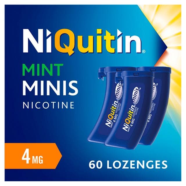 NiQuitin Minis Mint Nicotine Lozenges Reduce & Quit Smoking Aid x60 4mg - gallery image 2
