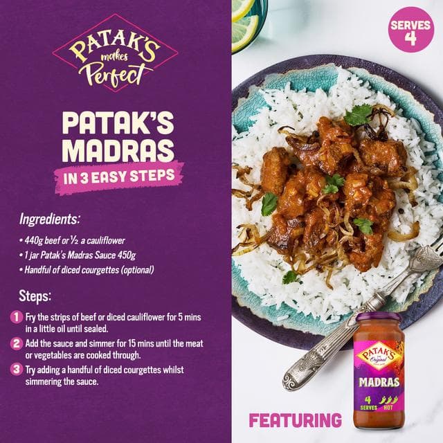 Patak's Indian 450g Madras Curry Sauce - gallery image 2