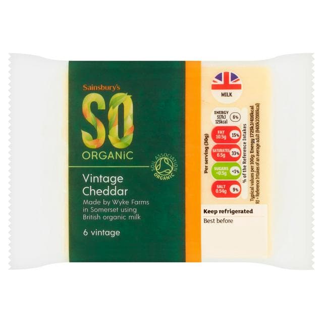 Sainsbury's 270g Vintage Cheddar, SO Organic - gallery image 1