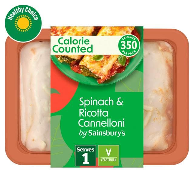 Sainsbury's Calorie Counted Spinach & Ricotta Cannelloni 400g - gallery image 1
