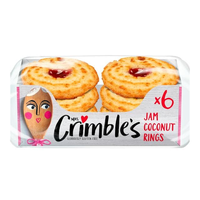 Mrs. Crimble's Gluten Free Jam Coconut Rings x6 240g - gallery image 1