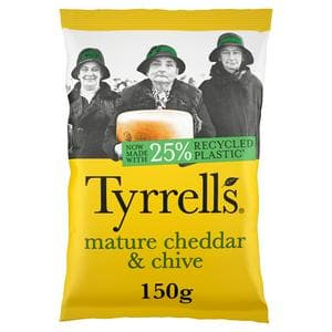 Tyrrells Cheddar Cheese & Chive Sharing Crisps 150g
