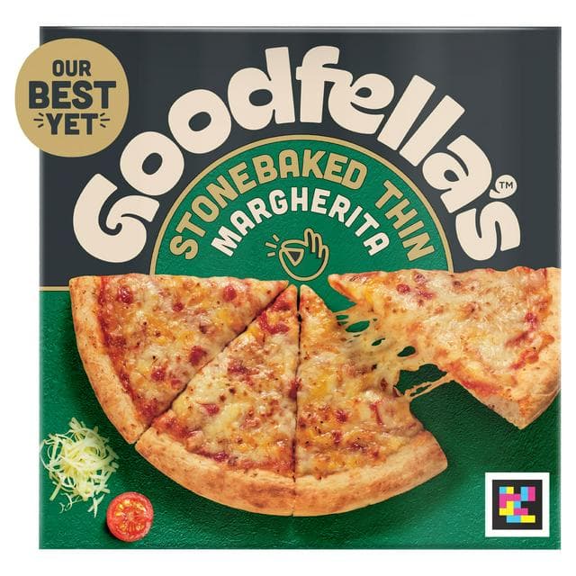 Goodfellas 334g Stonebaked Thin Margherita Three Cheese Pizza - gallery image 1