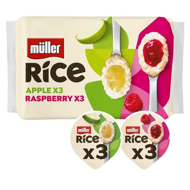 Muller Rice Apple & Raspberry Low Fat Pudding Dessert 6x170g - gallery image 1