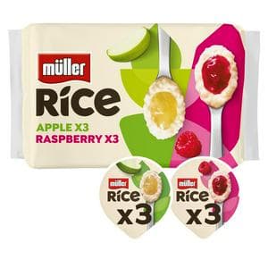 Muller Rice Apple & Raspberry Low Fat Pudding Dessert 6x170g