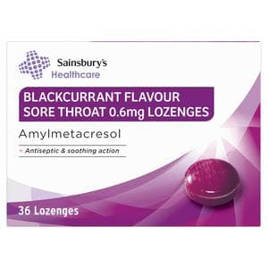 Sainsbury's Throat Lozenges, Blackcurrant x36
