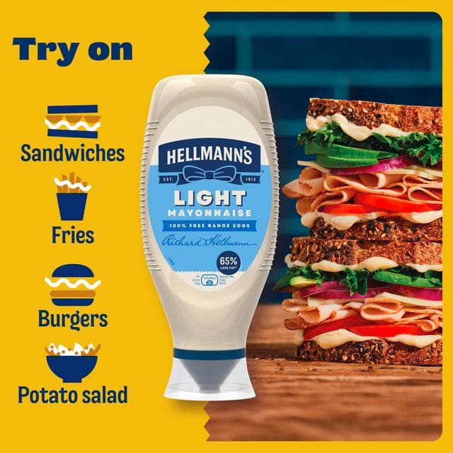 Hellmann's Light Squeezy Mayonnaise 750ml - gallery image 4