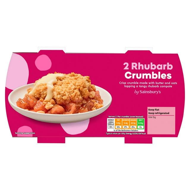 Sainsbury's Rhubarb Crumble 2x120g - gallery image 1