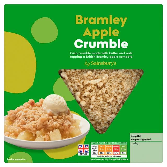Sainsbury's Bramley Apple Crumble Dessert 500g - gallery image 1