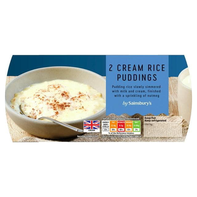 Sainsbury's Cream Rice Pudding 2x125g - gallery image 1