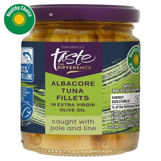 Sainsbury's Albacore Tuna in Extra Virgin Olive Oil, Taste the Difference 220g - gallery image 1