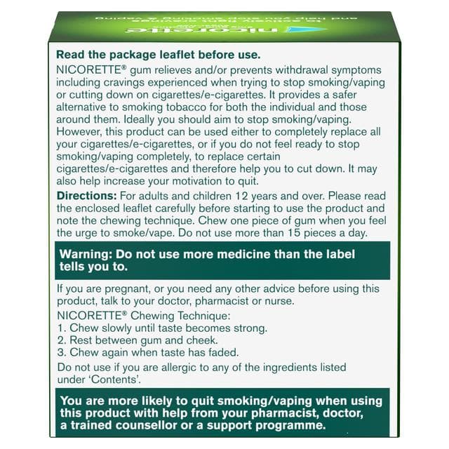 Nicorette Gum Pieces Original Flavour Quit Smoking Aid x210 2mg - gallery image 6