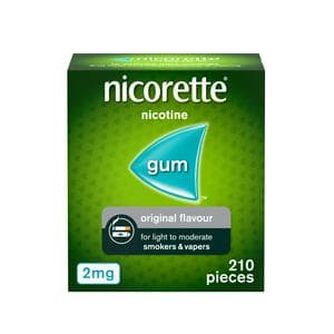 Nicorette Gum Pieces Original Flavour Quit Smoking Aid x210 2mg