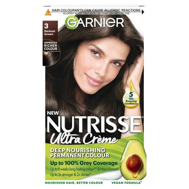 Garnier Nutrisse Natural Permanent Hair Dye Darkest Brown 3 - gallery image 1