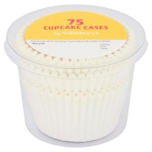 Sainsbury's Plain Cupcake Cases x75