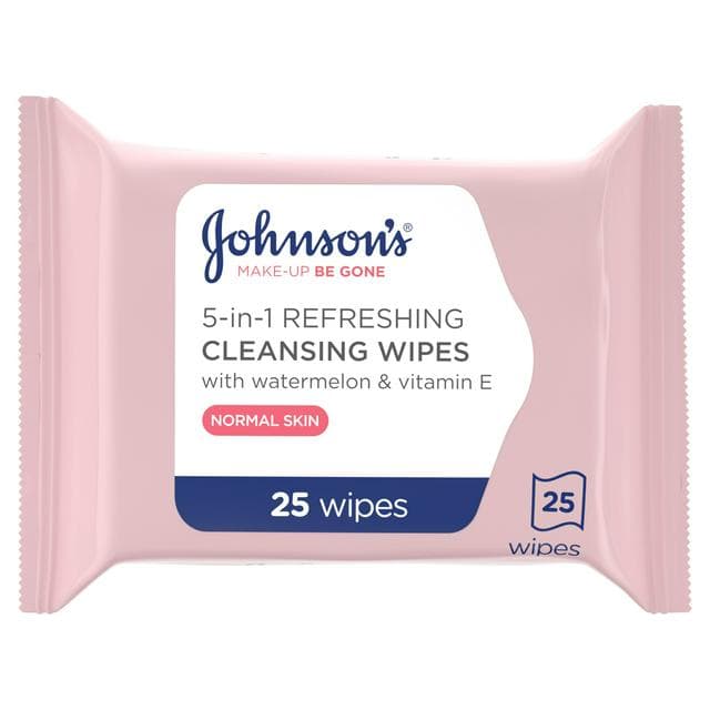 Johnson's Make Up Be Gone Facial Wipes, Refreshing x25 - gallery image 1