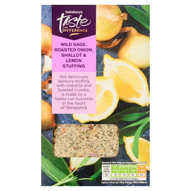 Sainsbury's Sage Roast Onion & Shallot Stuffing, Taste the Difference 110g - gallery image 1