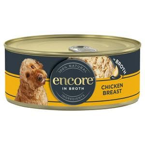 Encore Natural Chicken Selection In Broth Tinned Dog Food 156g