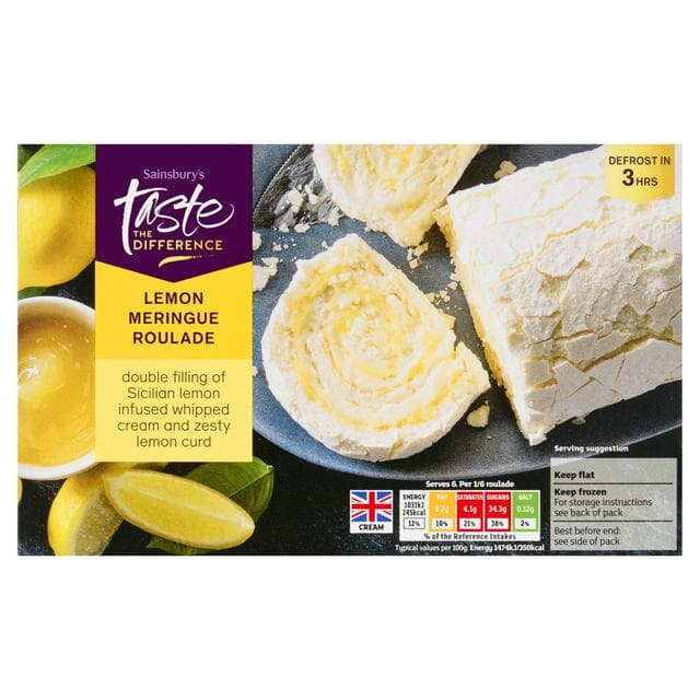 Sainsbury's 420g Lemon Meringue Roulade, Taste the Difference - gallery image 1