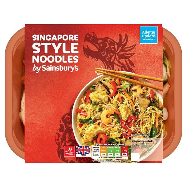 Sainsbury's Singapore Style Noodles Ready Meal for 1 400g - gallery image 1