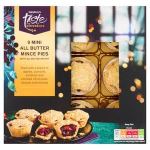 Sainsbury's Mini All Butter Mince Pies, Taste the Difference x9 216g