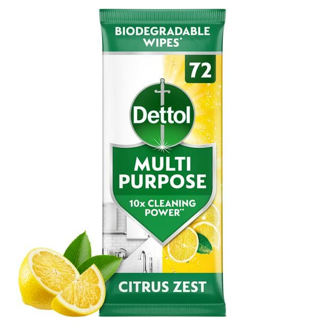 Dettol 72 x Citrus Antibacterial Multi Surface Cleaning Wipes - gallery image 1