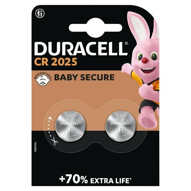 Duracell Specialty 2025 Lithium Coin Battery 3V (DL2025 / CR2025), pack of 2 - gallery image 1