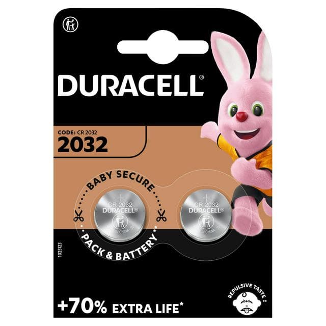 Duracell Specialty 2032 Lithium Coin Battery 3V (DL2032 / CR2032), pack of 2 - gallery image 1