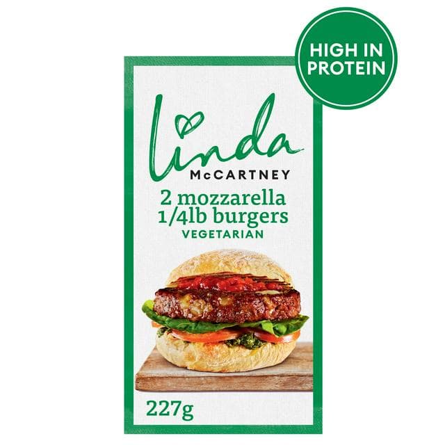 Linda McCartney Mozzarella Burger x2 227g - gallery image 1
