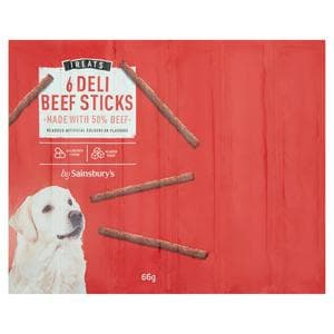 Sainsbury's Treats Deli Beef Sticks x6 66g