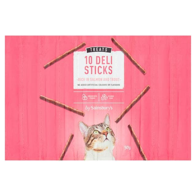 Sainsbury's Cat Treat Deli Cat Sticks Salmon & Trout x10 - gallery image 1