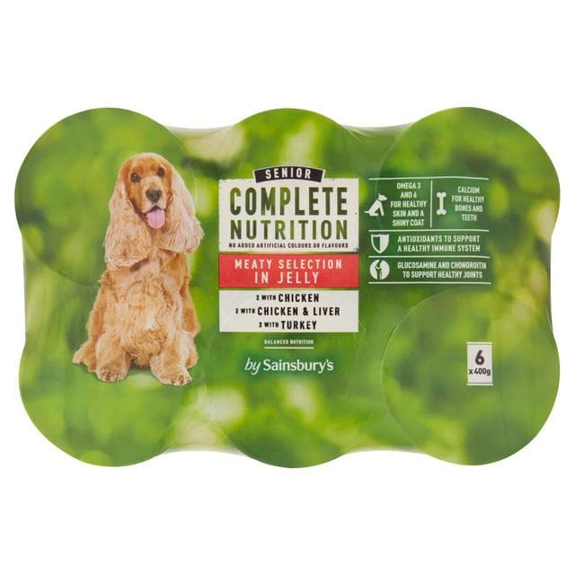 Sainsbury's 6 x 400g Senior Complete Nutrition 7+ Years Dog Food in Jelly - gallery image 1